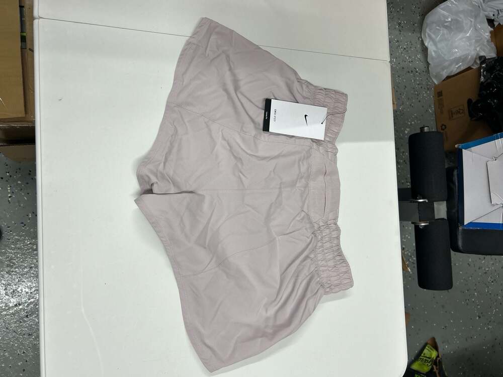 Nike Women's One Dri-FIT Mid-Rise 3" Brief-Lined Shorts Platinum Violet DX6010-0 - Picture 3 of 3